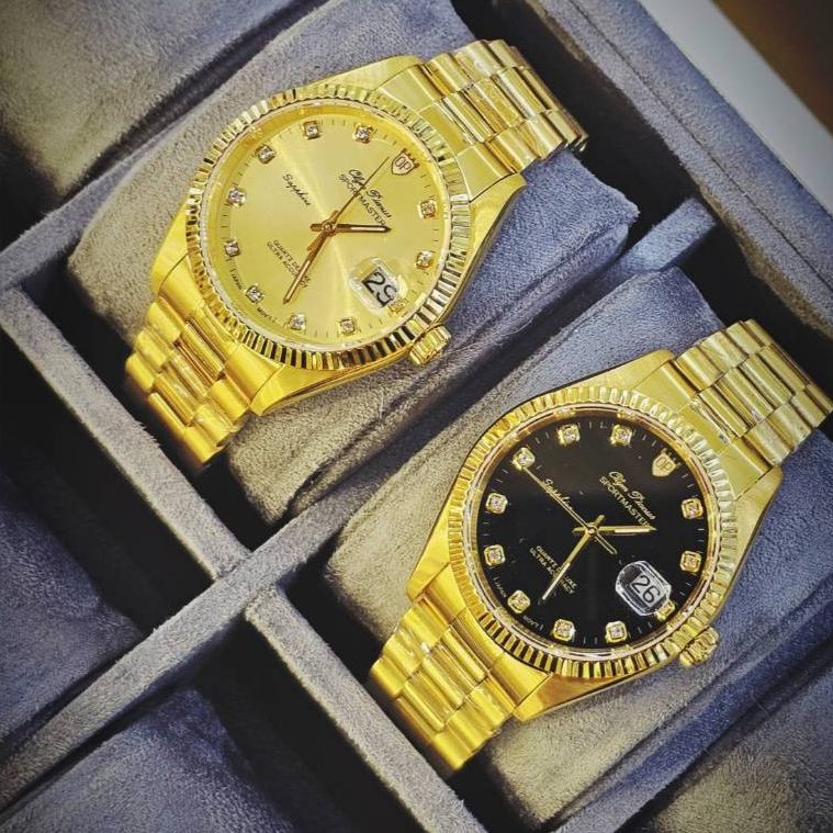 【SC】經典復古勞款土豪必備大錶徑蠔式外框水鑽刻度金色手錶 保固兩年 OP錶 水晶玻璃 防水錶 原廠公司貨 奧柏錶