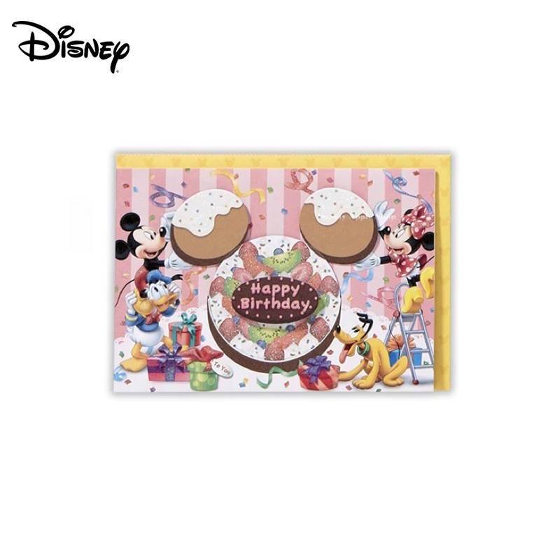 迪士尼【 SAS 日本限定 】迪士尼 米奇家族 立體蛋糕版 生日卡片 / 祝賀卡片