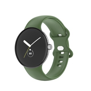 適用Google Pixel Watch 2 錶帶金屬接口 谷歌 Pixel Watch 1/2代通用運動矽膠替換錶帶