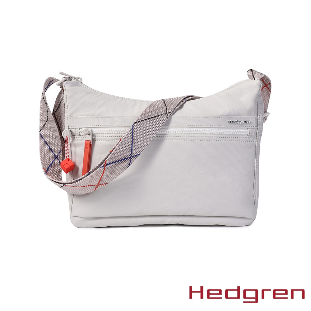 Hedgren INNER CITY系列 RFID防盜 彎月水餃 側背包 摺紋白
