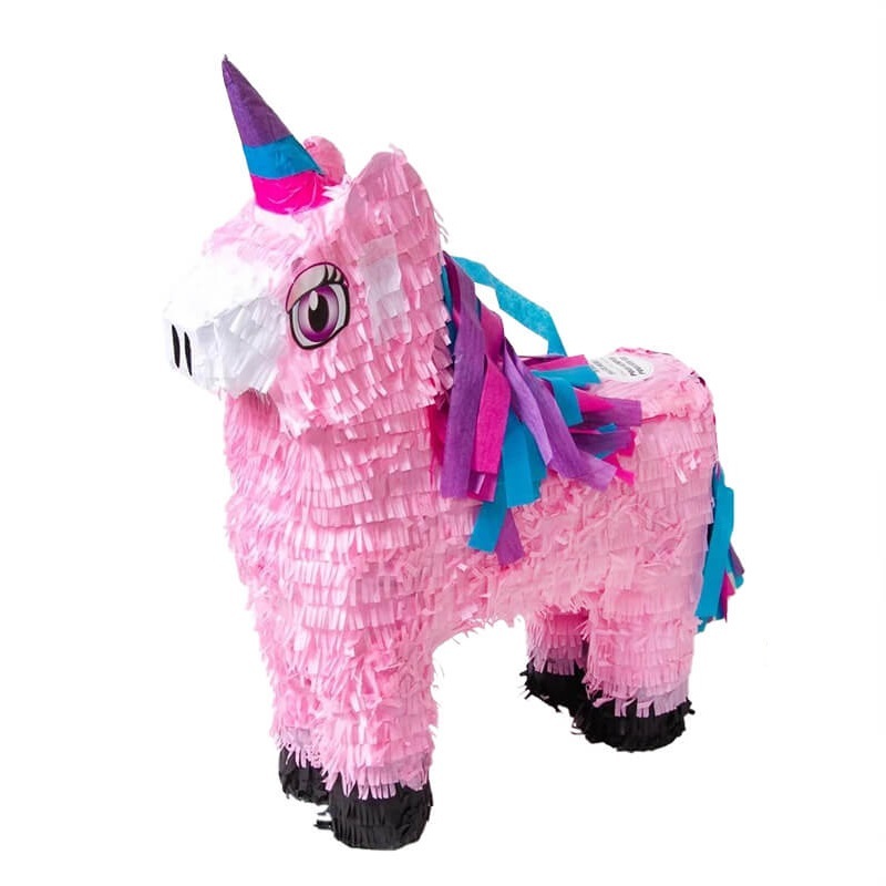 派對城 現貨【造型皮納塔(附棒)-粉色獨角獸】 歐美派對 皮娜塔 PINATA生日派對 小玩具 派對佈置 拍攝道具