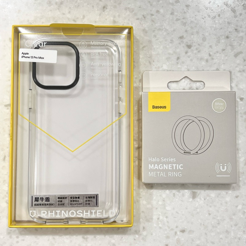 二手 犀牛盾透明手機殼 倍思磁吸環 Rhinoshield case iPhone 13 Pro Max Baseus