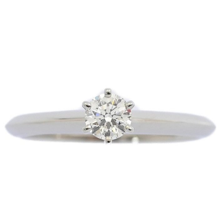 [6月超優惠0利率 12號]Tiffany 六爪鉑金Solitaire 0.28ct I VS1單鑽石婚戒 求婚