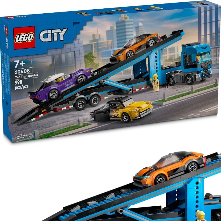 [大王機器人] 樂高 LEGO 60408 City 汽車運輸車和跑車