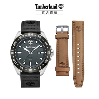 【Timberland】男錶CARRIGAN系列 黏扣造型戶外腕錶 魔鬼氈帶-灰黑色44mm(TDWGB0029402)