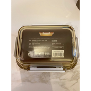 【美國康寧密扣】 corelle brands corning ware琥珀色耐熱玻璃保鮮盒-方形600ml 全新最便宜