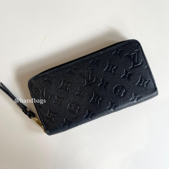 LV 路易威登黑色 Monogram Empreinte 壓花 牛皮 花紋 全皮革 黑色 壓紋 拉鍊 長夾 M61864