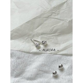 《Aurora》 925銀耳針 一對如意結轉珠耳環 睡覺不用摘 雙頭養耳棒 不掉色