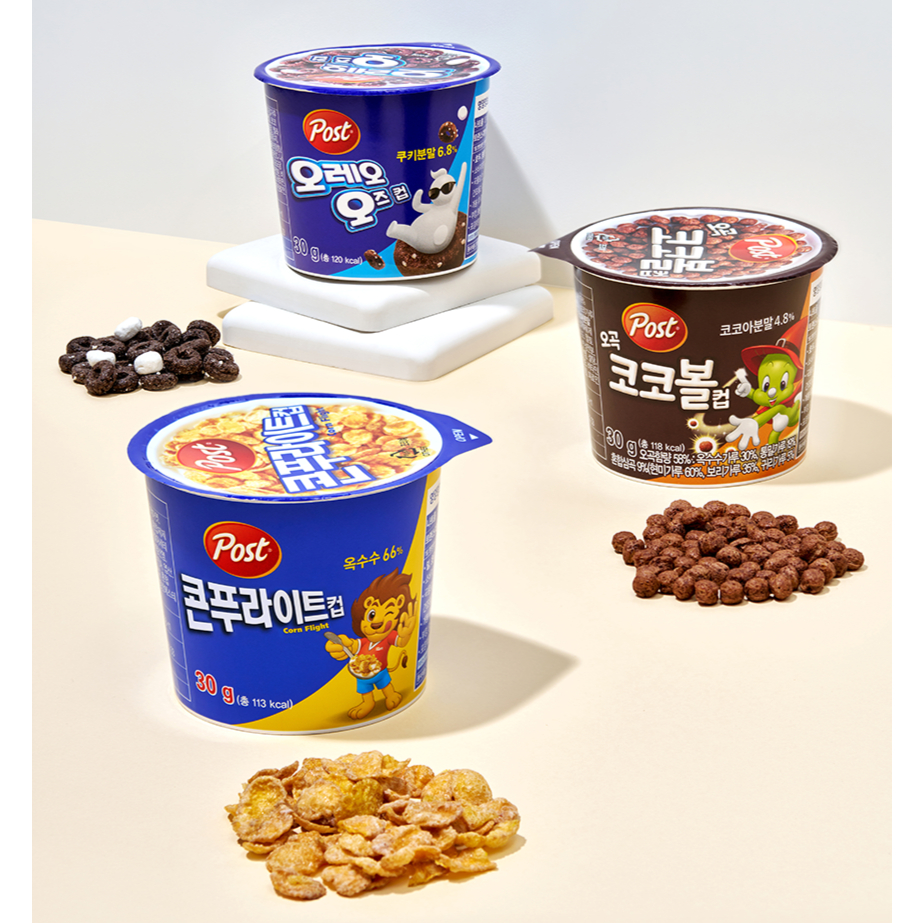 韓貨舖子🇰🇷 韓國 杯裝 Post OREO 奧利奧 巧克力 草莓 棉花糖 可可球 蜂蜜麥片 麥片圈