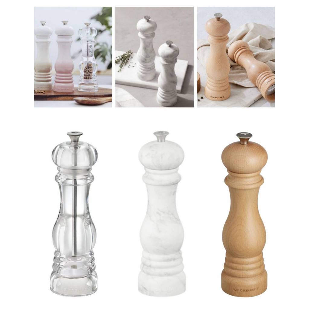 稀有款 海外代購 Le Creuset 研磨罐/鹽罐/胡椒罐/香料罐/調料罐/21cm/大理石/山毛櫸/柚木/透明/罐