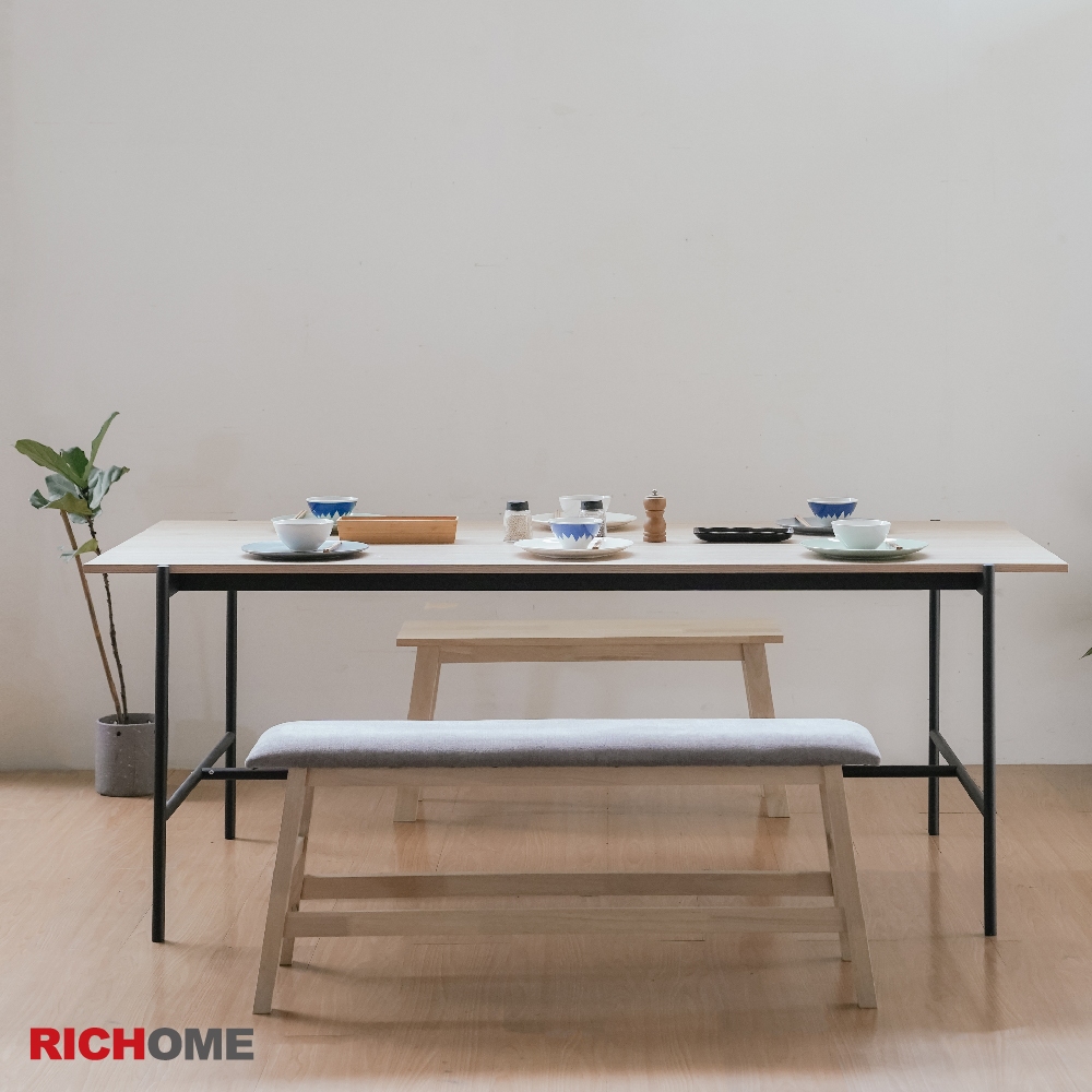 RICHOME 200*95CM大桌面工作桌 辦公桌 家用簡約電腦桌 長工作桌 工業風會議桌 洽公桌餐桌 TA475