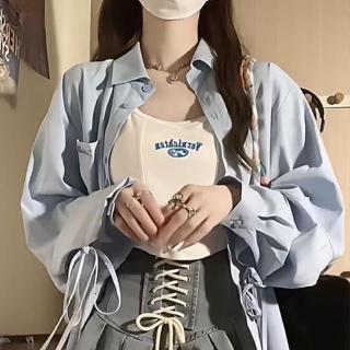 衣時尚 上衣 長袖襯衣 空調衫 防曬衫 S-XL 新款法式防曬長袖襯衫外套襯衣氣質小衫設計感小級1F144-1876.