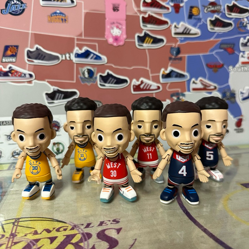 （6隻一起賣）NBA公仔 王牌化身 雙子星系列 Curry K湯 9成新無盒 Foco 籃球 人偶 模型