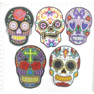 糖果骷顱頭 sugar skull【愛繡堂】燙貼布、臂章、熨燙徽章、刺繡燙布、DIY手工藝縫紉用品、貼花