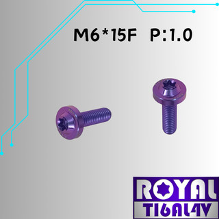 【瘋螺絲】ROYAL 鈦合金螺絲★ M6*15F P:1.0 飛碟頭螺絲★ 64鈦/正鈦/鈦合金螺絲★出貨附發票★幻彩藍
