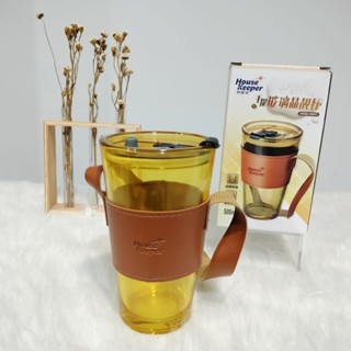 妙管家 手提玻璃晶靚杯 杯底加厚 環保杯 隨行杯 含手提杯套 480ml、500ml