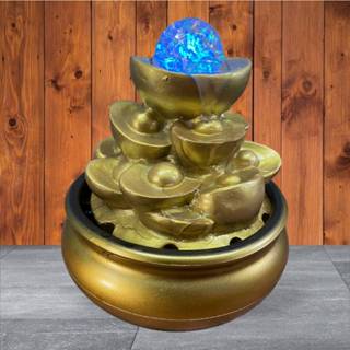 [臺灣現貨] 開運招財流水擺件 金元寶 循環水噴泉招財進寶 開運招財 風水輪 時來運轉 流水盆