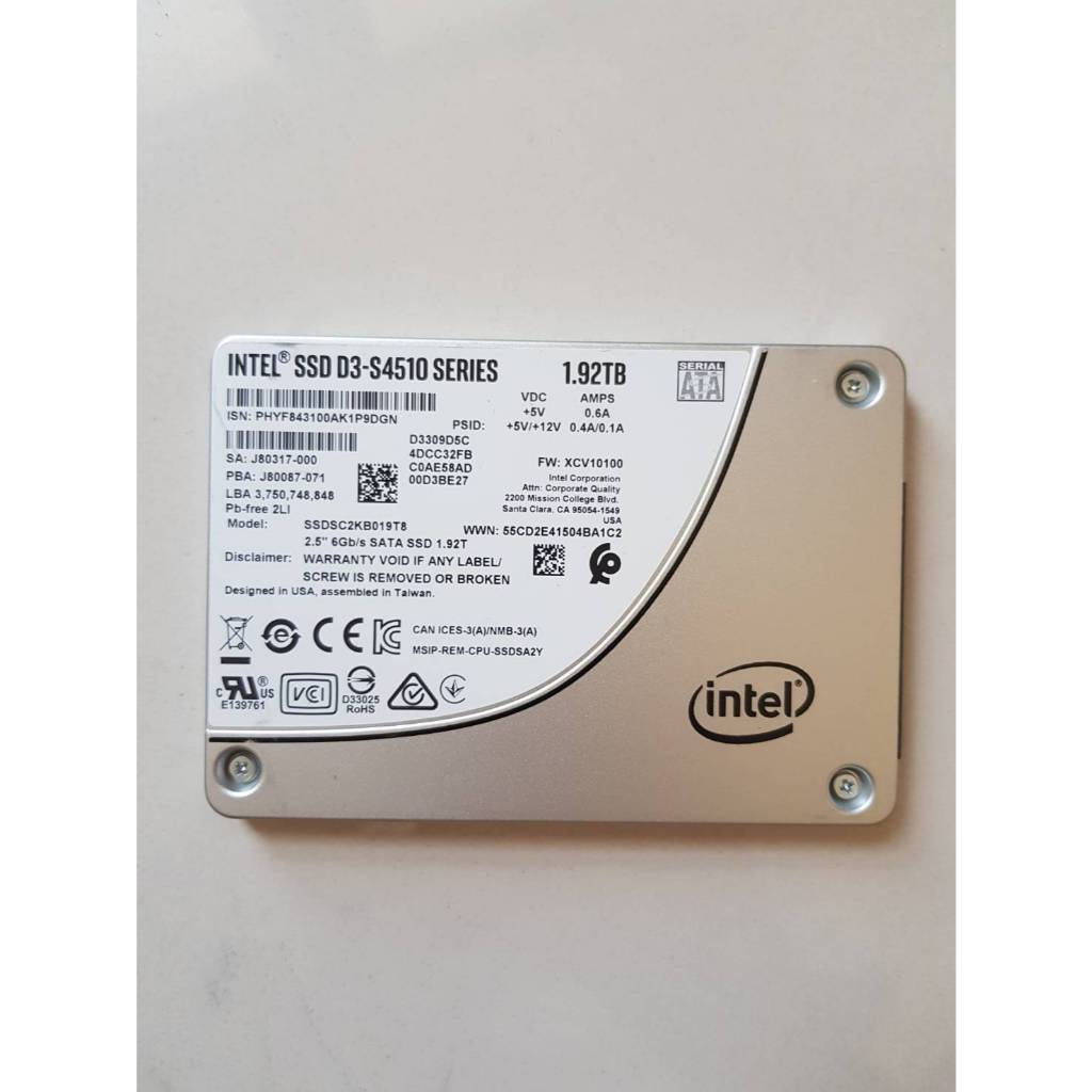 INTEL 企業級 SSD D3-S4510 1.92TB