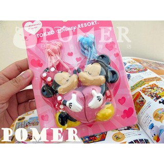 ☆POMER☆日本東京迪士尼樂園 絕版正品 米奇 米妮 愛心 接吻 發光 發亮 燈光 燈飾 吊飾 掛飾 項鍊 情人節