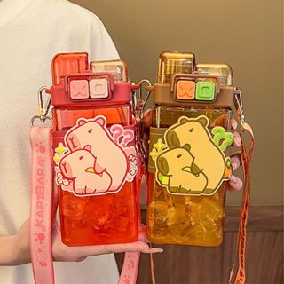 ✨現貨 Tritan 24年新款水壺 直飲水壺 吸管水壺 520ml 兒童水壺 卡皮巴拉水壺 水豚水壺 水豚君水壺 水壺