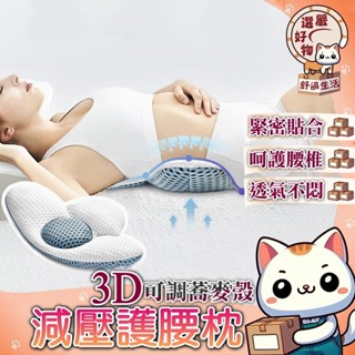 【3D支撐😽隔日到貨】舒壓 腰墊靠枕 枕頭 緩解腰痠 骨盤枕 塑型枕 睡眠腰枕 護腰枕 護腰墊 蕎麥枕 孕婦睡眠枕 透