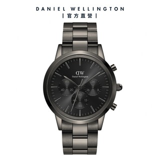 【Daniel Wellington】DW 手錶 Iconic Chronograph 42ｍｍ太空灰三眼精鋼錶-灰錶盤