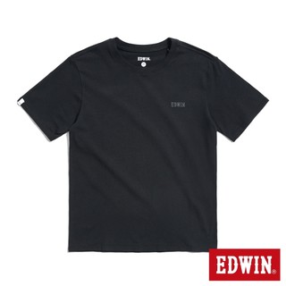 EDWIN 男款 加大碼 第十代基本LOGO短袖T恤(黑色)
