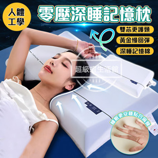 【久睡不塌】零壓力護頸枕 深睡眠記憶枕 熟睡夾心枕 酒店同款雙色芯枕頭 慢回彈記憶棉枕芯 超軟 深睡枕 石墨烯助眠深睡枕