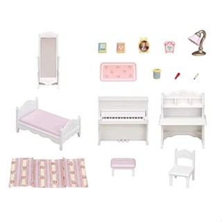 Sylvanian Families日本森林家族 女孩房間傢俱組(鋼琴 床 化妝桌椅) 家家酒玩具(娃娃需另購)