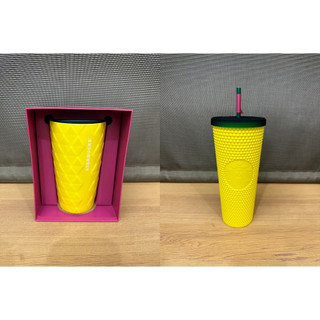 美國 Starbucks 星巴克 夏威夷限定 榴蓮杯 鳳梨杯 Bling TOGO冷水杯 24oz 雙層陶瓷杯 12oz