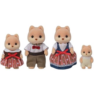Sylvanian Families<日本森林家族>溫馨家庭人物配件 焦糖狗家庭套組(人物*4 一家四口)家家酒玩具