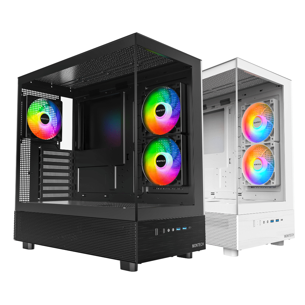 【MONTECH】XR 全景鋼化玻璃 電腦機殼 黑/白