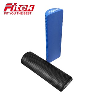 【Fitek】半圓瑜珈柱 高密度 半圓平衡柱 平衡訓練 半柱瑜珈滾筒 45公分EVA材質 黑色藍色 按摩拉筋伸展