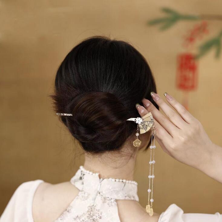 衣時尚 髮飾 髮簪 新款髮簪日常百搭步搖簪子長流蘇盤髮高級感旗袍古風女髮飾S210-89006.