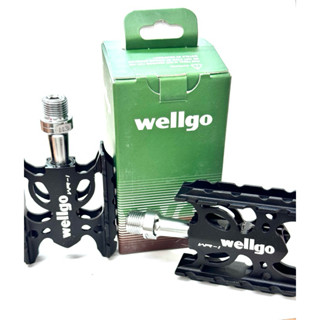 《67-7生活單車》WELLGO WR-1黑色/鈦色 培林踏板 超輕量 鋁合金 自行車踏板 公路車踏板 腳踏板