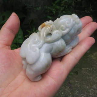 Coco緬甸玉 招財開運貔貅大擺件ㄧ隻 純手工雕刻 翡翠a貨附證書 現貨在臺北市