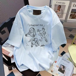 【FOH】100%純棉元氣上衣 女生短袖 可可愛愛印花上衣 寬鬆oversize上衣 男女款短袖 百搭休閒上衣 學生T恤