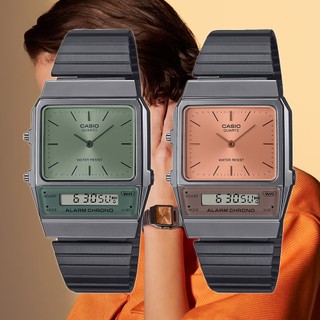 【WANgT】CASIO 卡西歐 AQ-800ECGG 復古懷舊簡約粉彩玻璃 世界時間計時碼錶 LCD雙顯 電子錶 手錶