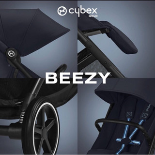 cybex beezy 24年 深藍色 可平躺 輕型推車 前後大輪 onepull系統