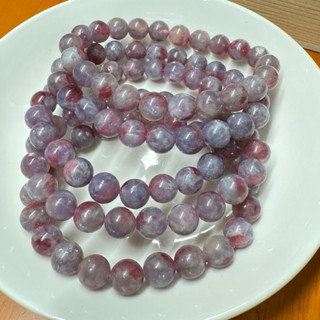 元水晶🎈unicorn ston 獨角獸石 約平均8.5mm 梅花碧璽 紫粉花瓣櫻花感 手串手鏈手珠