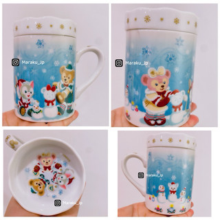 🐯海洋迪士尼聖誕節限定 冬季Duffy 達菲 雪莉玫 畫家貓 雪人 馬克杯 甜點盤 盤子 杯子 杯蓋［小悅虎日貨🐯］