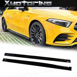 XM碳纖維精品 BENZ W177 W118 A Class 亮黑側裙 A180 A200 A35 側擾流
