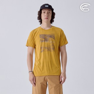 ADISI 男輕薄棉感快乾短袖圖T AL2411065 雙色黃芥苿 (M-2XL)｜輕量 吸濕排汗 速乾氣 排汗衣
