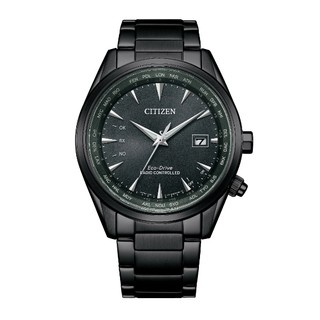 日本CITIZEN星辰 Eco-Drive 簡約三針電波光動能萬年曆腕錶 CB0275-83E 黑