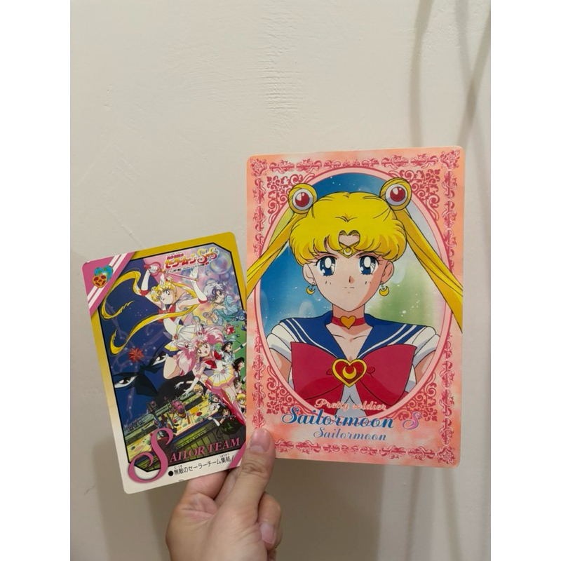美少女戰士Sailor moon月光仙子 小兔 小小兔 古董絕版 大卡片 收藏 雙面卡片