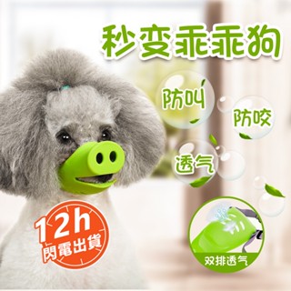 臺灣12H出貨防咬叫亂吠搞怪狗嘴套 寵物嘴套 小豬嘴套 狗狗嘴套 狗口罩 狗狗口罩 寵物口罩 防咬嘴套 狗罩小型犬止吠器