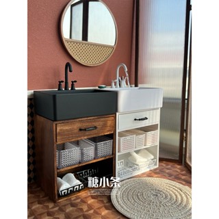 【預購】6分 迷你洗手檯套組 浴室場景 Blythe小布BJD娃用 娃娃屋傢俱場景擺設 袖珍傢俱