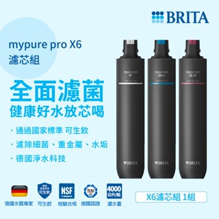 德國BRITA mypure pro X6 專用一年份濾心組(共3支) 前置PF 離子交換樹脂ION-X 超濾CB-UF