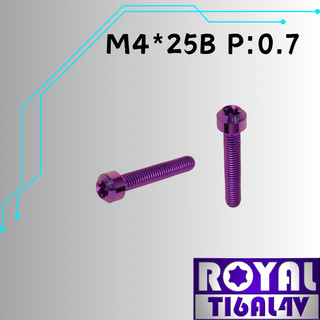 【瘋螺絲】ROYAL 鈦合金螺絲★ M4*25B P:0.7 錐形螺絲★64鈦/正鈦/鈦合金螺絲★出貨附發票★皇家紫