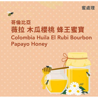 四季生豆咖啡哥倫比亞 - 薇拉-Rubi莊園 蜂王蜜寶【黃蜜處理 法】【木瓜櫻桃單一品種】 每 公斤520元
